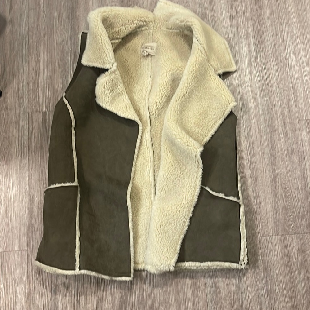 Moon river faux sterling olive green vest